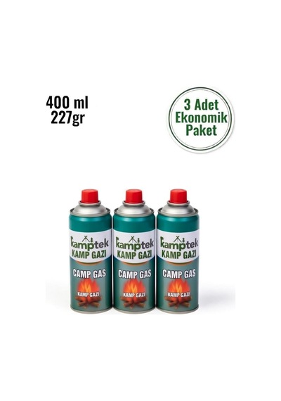 Kamp Teknolojisi Bütan Propan Gaz Kartuşu Strong / Steel 400 Ml Kamp Gazı Prosessıonal 3 Adet Metal