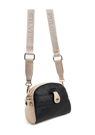 Silver Polo Sp1144 Kadın Çapraz Çanta Logolu Siyah-s.nut