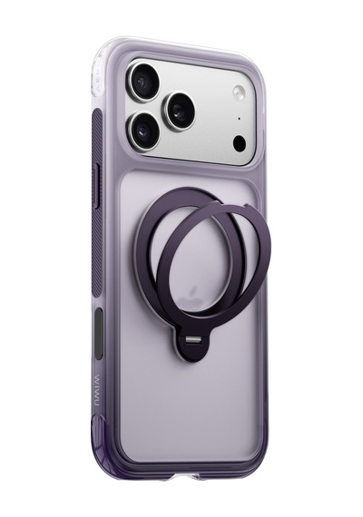 Apple iPhone Uyumlu 17 Pro Kılıf Wiwu As-204 Aeroshield Aurora Ultra M-safe Özellikli Airbag Standlı Kapak Mor