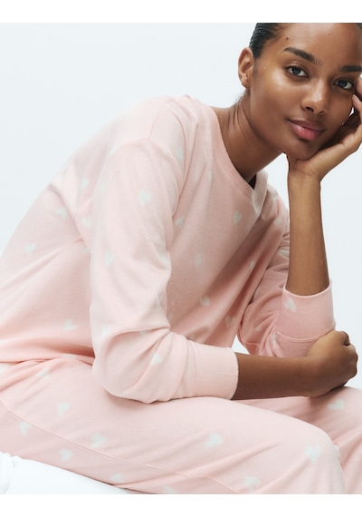 Marks & Spencer Polar Baskılı Pijama Takımı T37004626F Pembe