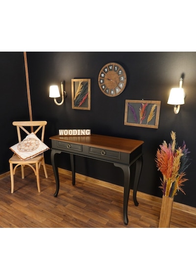 Wooding 120 Cm Çekmeceli Masif Siyah Ceviz Dresuar (548589655) Siyah