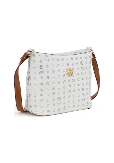 Bilik Deri Monogram Beyaz/taba Kadın Çapraz Askılı Çanta Nv 1008- 001
