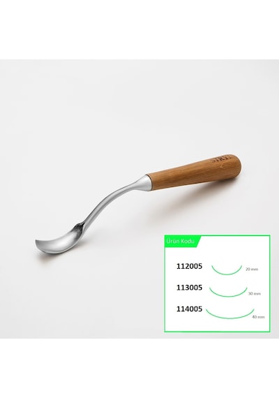 Uzun Bükülmüş Derin Oluklu Kuksa ve Kaşık Oyma Iskarpelası 20Mm Stryı 112005