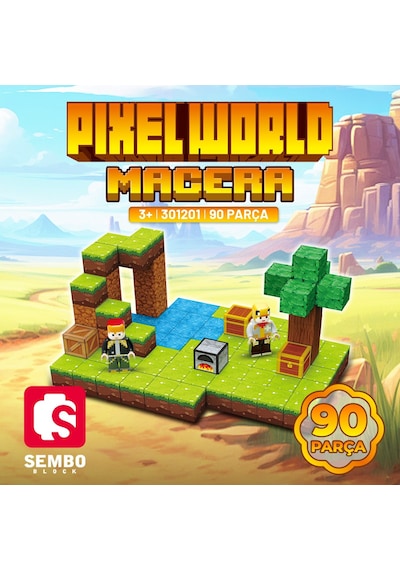 Sembo Block Pixelworld Macera Manyetik Bloklar Mıknatıslı Küpler 90 Parça