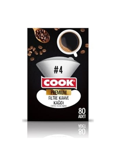 Premium Filtre Kahve Kağıdı, Ebat 4, 80 Adet Çok Renkli