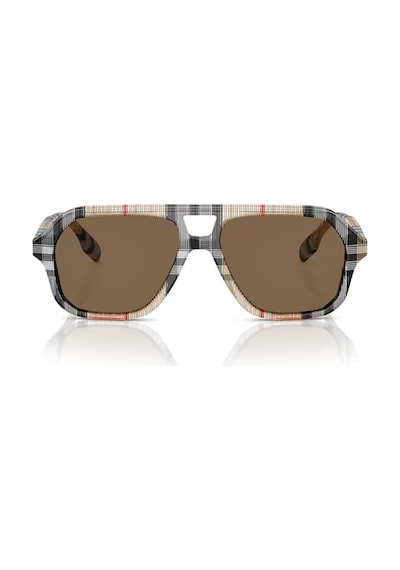 Burberry Junior Ojb 4340 377873 50 Çocuk Geometrik Bej Ekose Desenli Kemik Güneş Gözlüğü