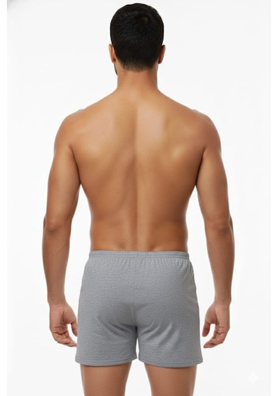 Enmodaiçgiyim 7 Adet Gri %100 Pamuk Rahat Kesim Erkek Paçalı Külot Boxer