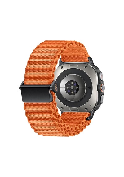 Forzacase Samsung Galaxy Uyumlu Watch 7 Ultra İçin Metal Tokalı Esnek Hasır Örgü Kordon Kayış - Fc783 Turuncu