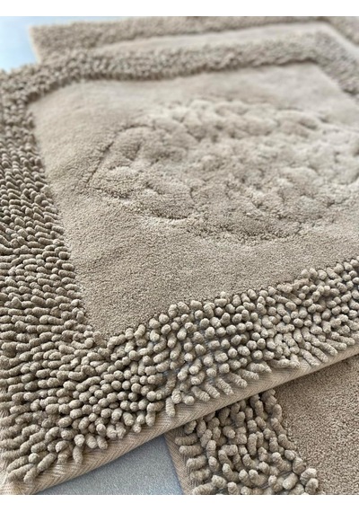 Pamukkent Süper Emici 2'li%100 Pamuk Ultra Lüks Banyo Paspası Seti 60x100 Cm Ve 50x60 Cm Koyu Kahverengi Diğer