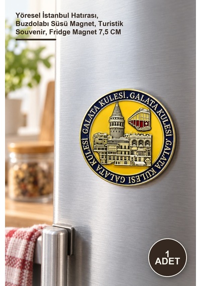 1 Adet Galata Kulesi Magnet Yöresel İstanbul Hatırası, Buzdolabı Süsü Magnet, Turistik Souvenir, Fridge Magnet 7,5 Cm