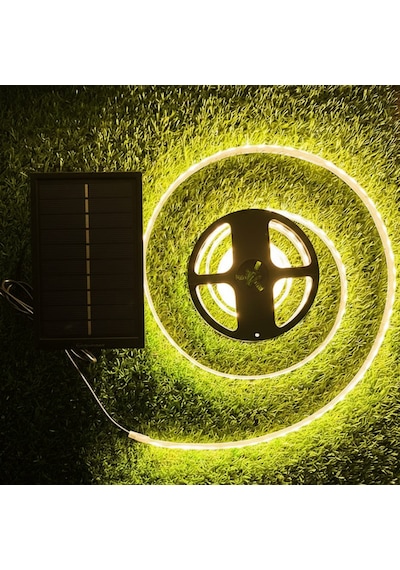 50 Watt Güneş Panelli Solar 10 Metre Hortum Şerit Led Günışığı Işık Rengi - 3200K