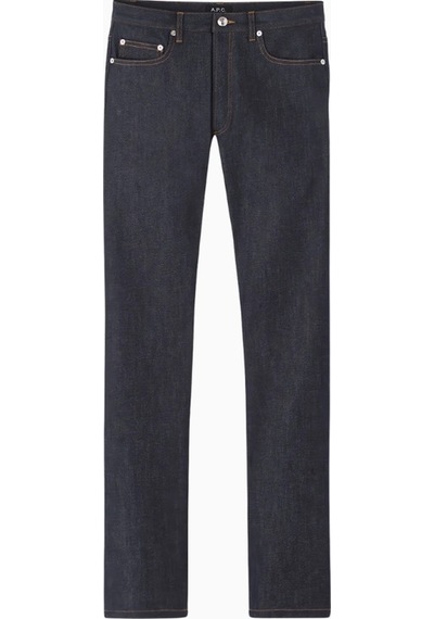 A.p.c Japon Kumaş Düz Kesim Erkek Kot Pantolon Koyu Mavi