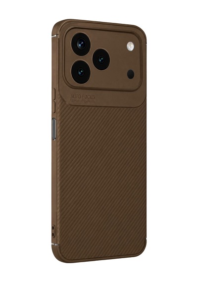 Uryport Tecno Spark 50 4g Auto Focus Karbon Kapak - Kahverengi