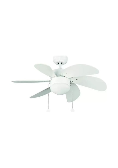 Vanti 60w E27 6 Kanatlı Avizeli Beyaz Ahşap Tavan Vantilatörü Kcf281