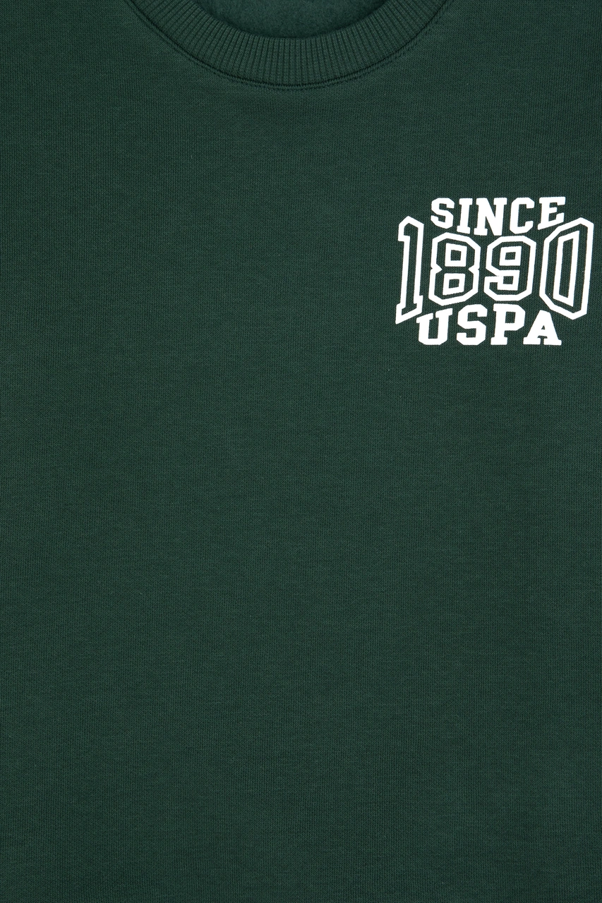 U.S. Polo Assn. Erkek Çocuk Koyu Yeşil Şardonlu Bisiklet Yaka Sweatshirt 50316603-VR079