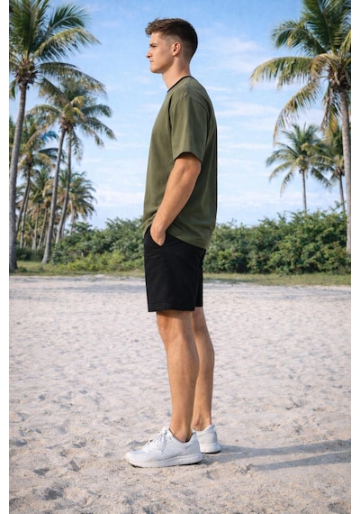 Alexander Gardi Bisiklet Yaka 3d Puf Baskılı Oversize T-shirt Haki