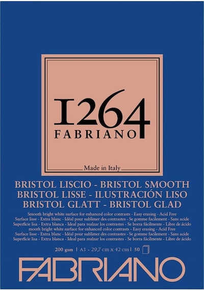 Fabriano 1264 Bristol Smooth Bristol Çizim Defteri 200 G A3 50