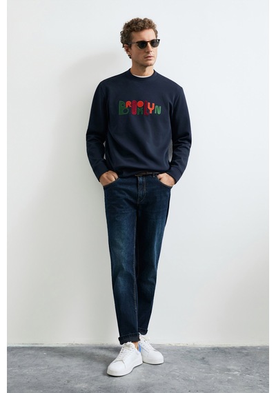 Lufian Finn Erkek Sweatshirt 112030202 Lacivert