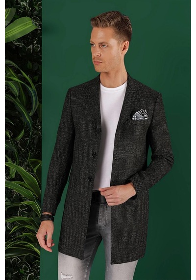 Efor Uzun 01 Slim Fit Siyah Spor Ceket Siyah