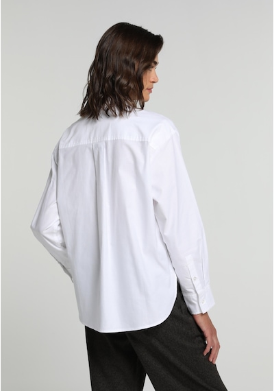 Colin's Colins Boyfriend Fit Shirt Neck Düz Kadın Beyaz Uzun Kol Gömlek Cl1081487 Q1.v1 Wht