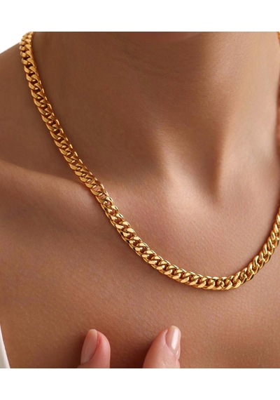 Bayar Gold 14 Ayar Altın Gurmet Zincir Kolye 6mm
