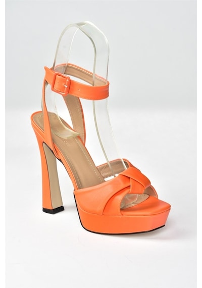 Fox Shoes Turuncu Kalın Plaform Topuklu Kadın Ayakkabı K404080209