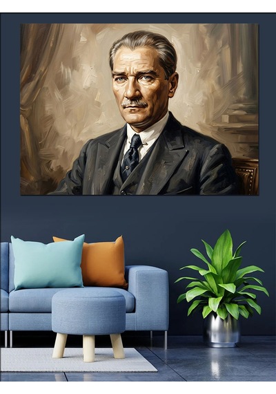 Ulu Önder Mustafa Kemal Atatürk Dekoratif Kanvas - Mdf Ahşap Tablo
