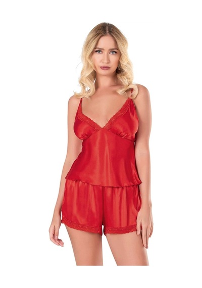 Primoda Aria's Closet Petrol Mavi Saten Babydoll Şort Takımı Petrol