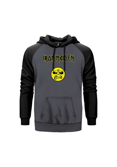 Iron Maiden Face Gri Renk Reglan Kol Sweatshirt