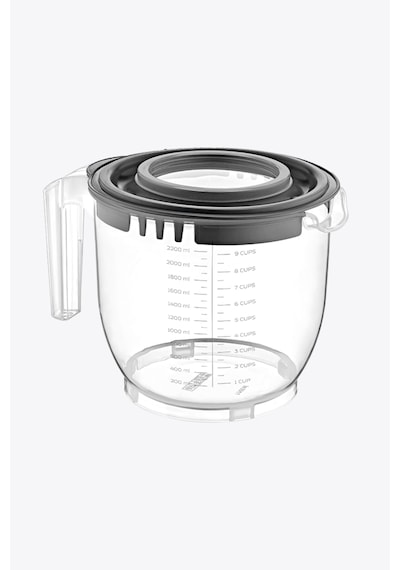 2200 Ml Şeffaf Ölçekli Mikser Karıştırma Kabı - Sıçratmayan Mixer Ölçü Kabı Şeffaf