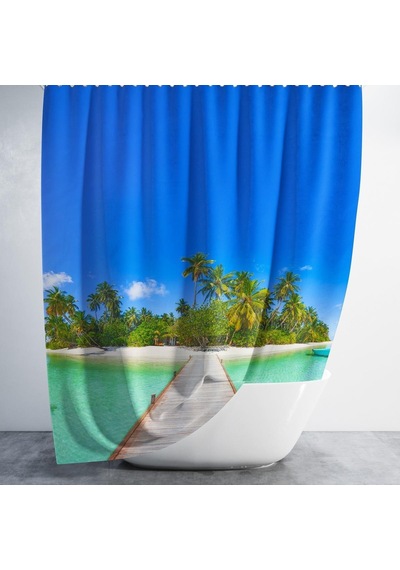 Banyo Perdesi 1x180x200 Tek Kanat Duş Perdesi Halka Hediyeli Duşakabin Perdesi Happiness Çok Renkli