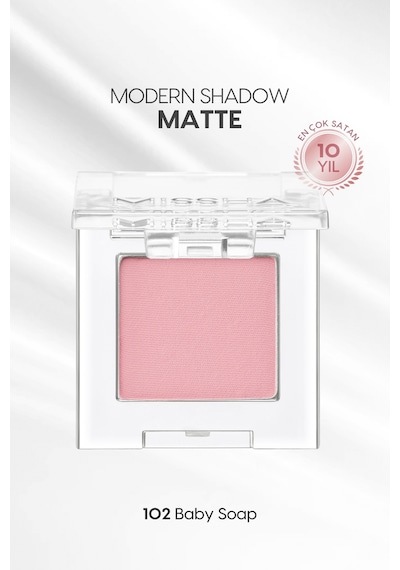 Yumuşak Dokulu, Dökülme Yapmayan Mat Tekli Göz Farı Modern Shadow Matte 102 Baby Soap 102 Baby Soap