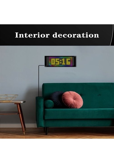 16x32 Cama Yapışan Matrıx Panel Led Ekran Siyah