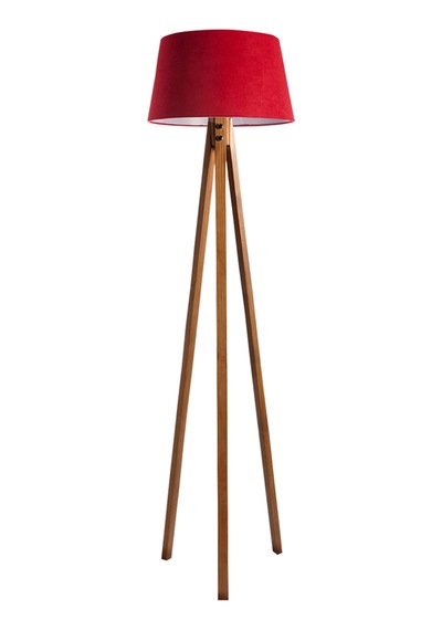 Düz 3 Ayak Tripod Lambader Abajur Köşe Lambası Naturel Ağaç Dekor Lamba Diğer
