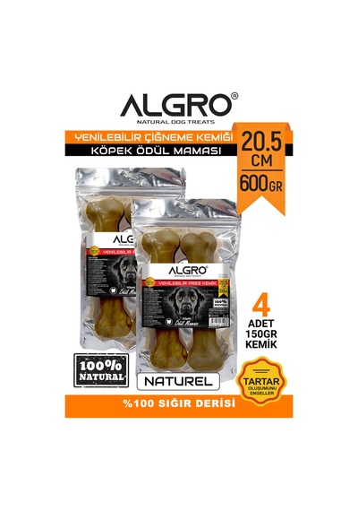 Algro Doğal Ödül Kemiği Sığır Derisi 20.5 CM 2 x 300 G