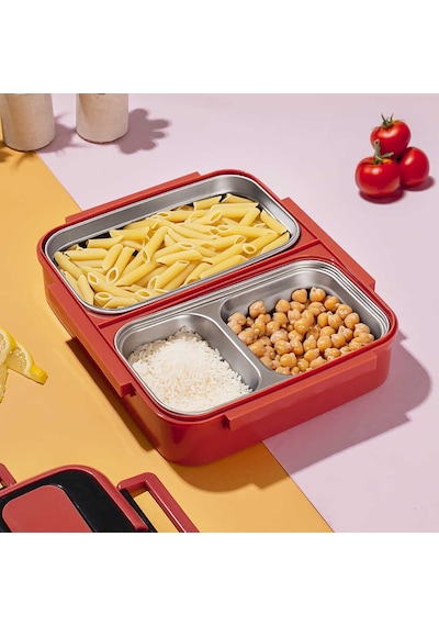 Cooker 1392-2 Çelik Hazneli 3bölmeli Beslenme Kutusu Sefer Tası