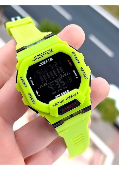 Joefox G-shock Kasa Yeşil-Siyah Digital 5 ATM Spor Kol Saati J-gs08