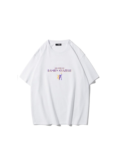 Brz Collectıon Brz Collection Unisex Oversize Damien Chazelle T-shirt Beyaz