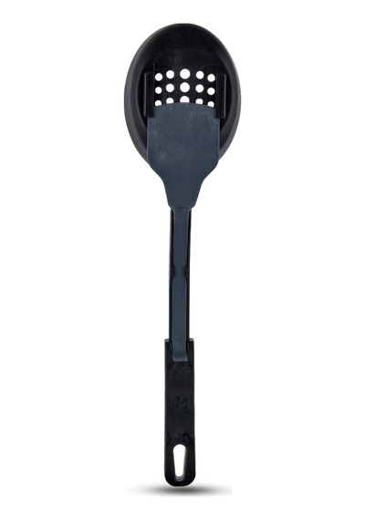 Bev Kitchen 3'ü 1 Arada Isıya Dayanıklı Yanmaz Yapışmaz Servis Seti Kepçe Kevgir Kaşık Servis Seti Siyah Diğer