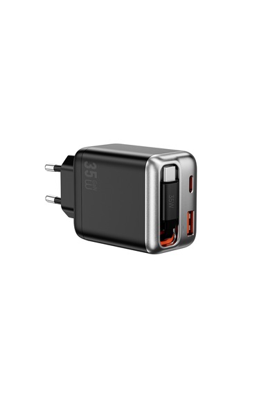 Wiwu Wi-g029 Helix Series Gan Technology Fast Charging Head Usb-a To Type-c Pd 35w Type-c Wired Charging Set 70 Cm