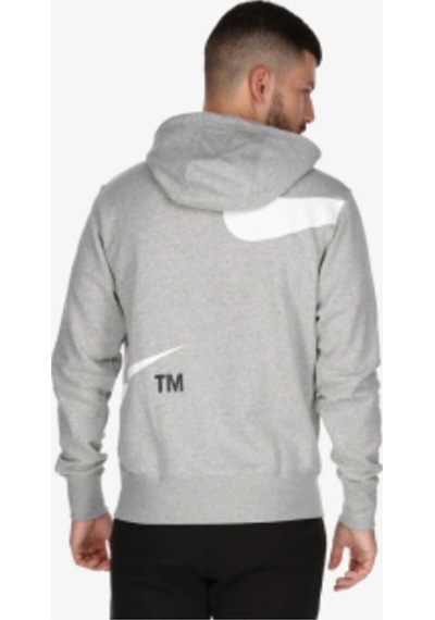 Nike Sportswear Swoosh Erkek Sweatshirt Kapşonul Gri