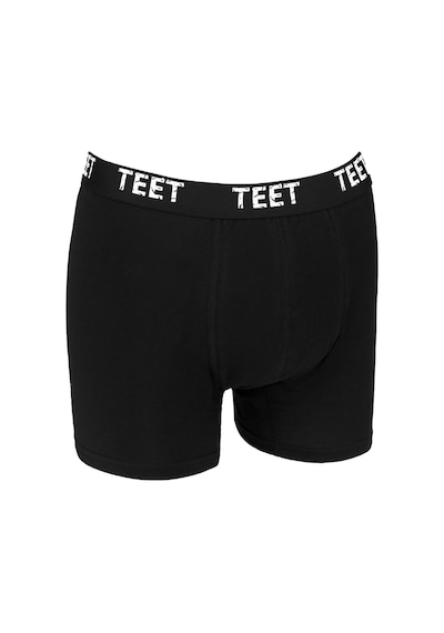 Teet Premium Erkek Boxer10'Lu Set Pamuklu Düz Renk Tam Kalıp Siyah Gri 001