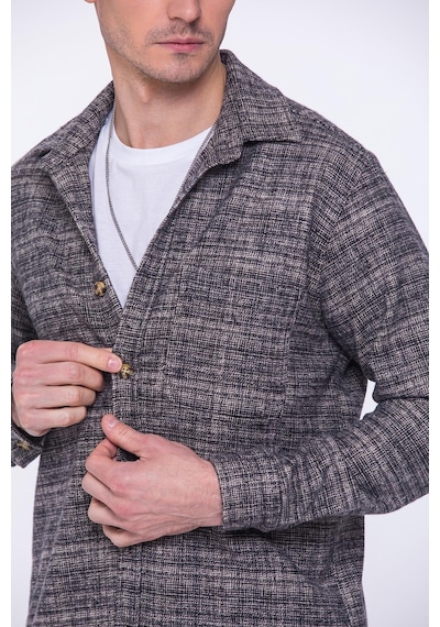 Oversize Oduncu Yumuşak Dokulu %100 Cotton Hediye Kutulu Erkek Gömlek Fs-002168 - Pudra-1744