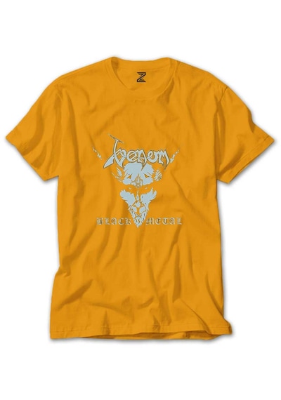 Venom Black Metal Silver Sarı Tişört Sarı