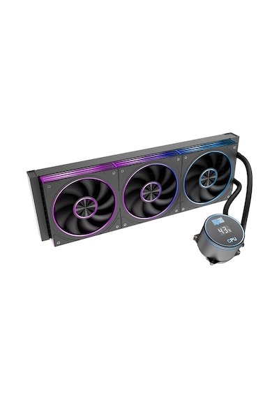 Dragos Frostbite V2 Dijital Isı Göstergeli Argb 360mm Siyah İşlemci Sıvı Soğutucu