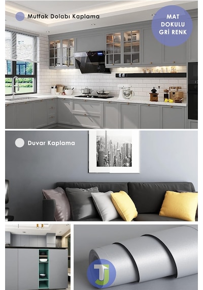 Technojet Kendinden Yapışkanlı Mat Renkli Mutfak Banyo Tezgah Duvar Dolap Ve Masa Kaplama 60cmx300cm 001