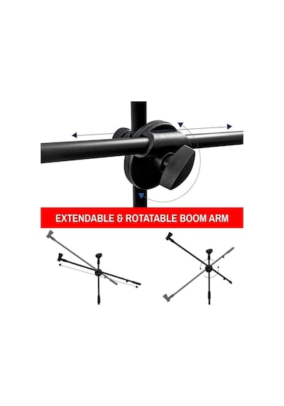 180cm Maksimum Uzunluk Mikrofon Standı Multi Fonksiyonel 2in1 Microphone Katlanabilir Açısı Ayarlanabilir Zemin Üstü - Model 103