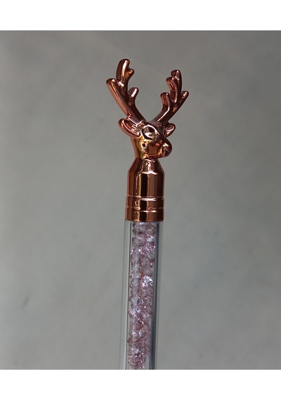 Kalem Taşlı Geyik 17 Cm Metalik
