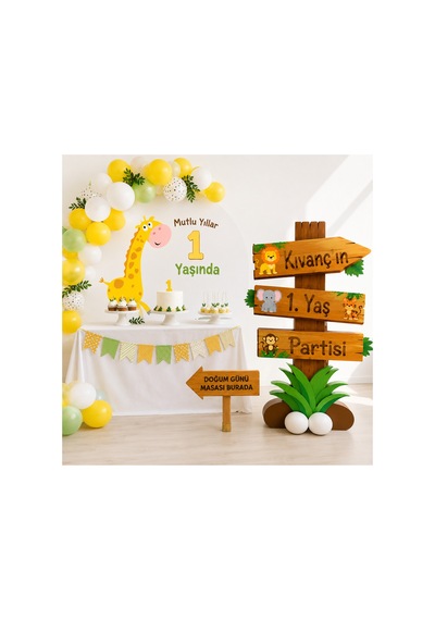 3mm Foreks Zürafa Figürlü Dekorasyon 100 Cm Çocuk Doğum Günü Parti Süsü Ve Fotoğraf Alanı Dekoru Sürpriz Hediyeli Diğer