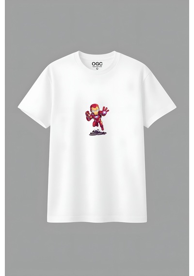 Ogc Iron Man Unısex T-shırt Beyaz